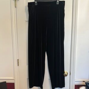 Time and Tru Black Wide Leg Velvet Pants